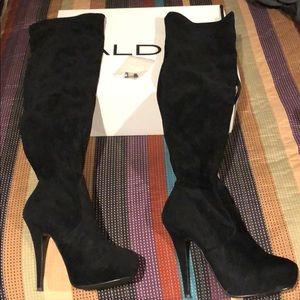 Aldo Black Knee High Boot.